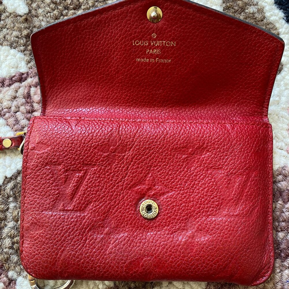 Louis Vuitton Monogram Empreinte Leather Key Pouch in Cherry - Picture 2 of 10
